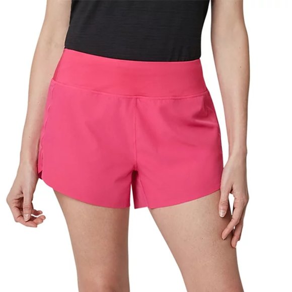 ❤NWT EDDIE BAUER SHORTS - SKYLINE TRAIL ACTIVE SHORTS - ZIPPER POCKET - HOT PINK - Picture 1 of 7